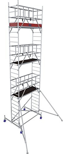 Krause 940155 FahrGerüst Aluminium Rollgerüst fahrbar Arbeitshöhe (max.): 8.30m Silber 177kg