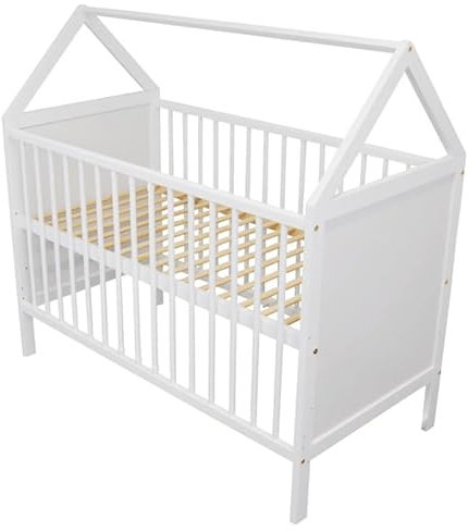 Need Sleep Hausbett Babybett 60x120 cm höhenverstellbar Weiß