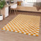 Rugs Essentials Shaggy Schachbrettmuster Teppich, Rechteckiger Teppich für das Wohnzimmer - Schlafzimmer, Weich und Bequem, Pflegeleicht, Florhöhe 30 mm, Polypropylen, 200x290 cm, Orange