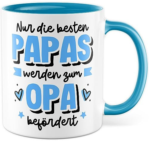 Tasse werdender Opa Geburt Geschenk, Nur die besten Papas werden zum Opa befördert Geschenkidee Kaffeetasse mit Spruch Kaffee-Becher Sohn Tochter zukünftiger Opa Großvater (Opa)