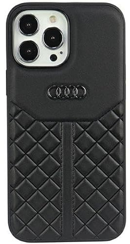 Audi Genuine Leather Hülle für iPhone 13 Pro Max 6.7 Schwarz Hard AU-TPUPCIP13PM-Q8/D1-BK
