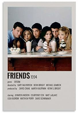 Friends Movie Poster Dekorative Malerei Leinwand Wandkunst Wohnzimmer Poster Schlafzimmer Malerei,Wandkunst Bilddruck Moderne Familienzimmer Dekor 08x12inch(20x30cm)