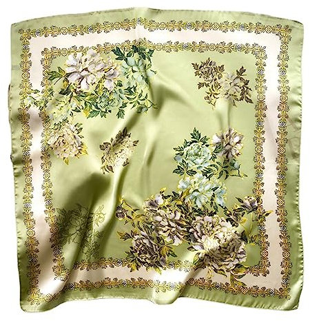 prinfantasy Bandana Kopftuch Damen Glatter Seidenschal Hijab Schals Quadratischer Schal, 070239