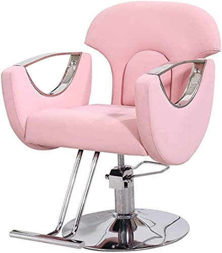 Barber Chair All Purpose Hydraulic Salon Chair, Salon Chair Hair Styling Chair with Hydraulic Pump for Hair Cutting Styling (Pink)