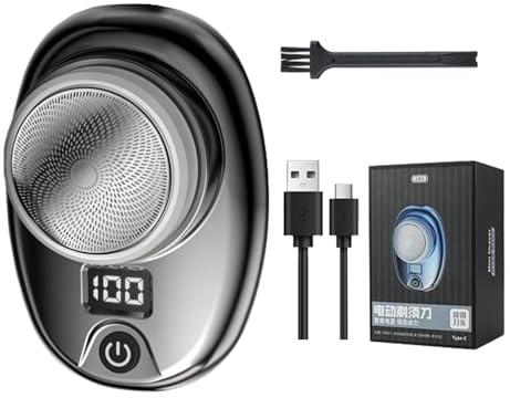 Layhou Rasoir électrique pour homme, tondeuse à barbe portable, rechargeable avec affichage numérique à piles pour une utilisation quotidienne en voyage à la maison