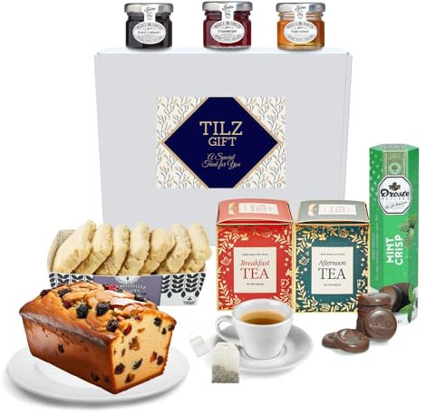 Afternoon Tea Hamper Mothers Day Gift - Shortbread Biscuits & Tea |Hampers & Gourmet Gifts |Food Gifts For Women, Men, Birthday Hampers For Women, Afternoon Delight Gift Hampers For Women (Tea Only)