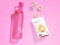 Bouteille d'eau originale Rose Shocking 650 ml + 3 Pods offerts, dosettes aromatisées, 0 calories