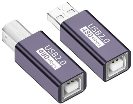 cablecc 2 unids/lote USB 2.0 B tipo hembra a tipo A y tipo B adaptador de extensión macho para disco de escáner de impresora