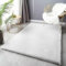 VIMODA Fellteppich Deluxe waschbar: Eleganter Hochflor Teppich Akzent Einfarbig, kuschelig für Ihr Wohnzimmer oder Schlafzimmer, Farbe:Weiß, Maße:200x290 cm