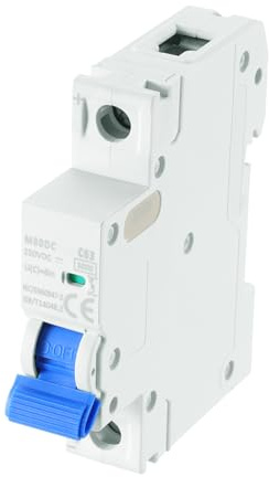 sourcing map Leitungsschutzschalter, 1P, 63 A, Gleichstrom, 250 V, M80DC, DIN-Schienenmontage, Trennschalter, Schutzschalter, thermischer magnetischer Auslöser für Kurzschlussschutz, Blau, 1 Stück