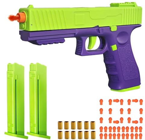 Automatic Shell Ejecting Toy Gun Pistol, Soft Bullet Toy Gun for Boys, Education Model Realistic Toy Pistol Shooting Game Toys Gifts Birthday for Boys Girls Adults