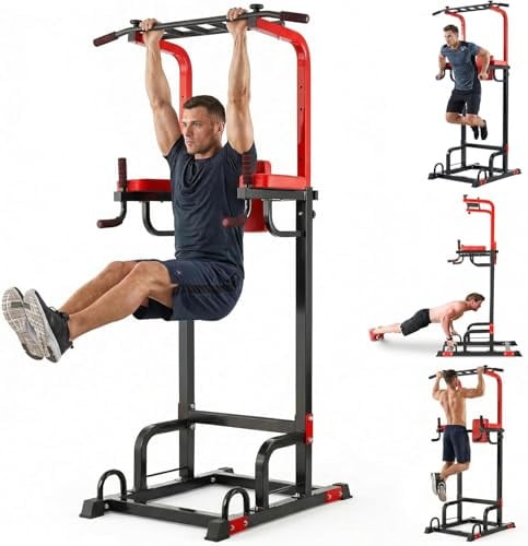 Power Tower Dip Station, Dispositivos deportivos con barra de dominadas, Altura Regulables Dip Stands, barras dip y entrenamiento de espalda para Gimnasio en casa de Entrenamiento Max 200 kg