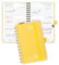 POPRUN Taschenkalender 2025 2026 Klein Ringbuch mit Hardcover, ca. A6 (16 x 10,5 cm) - Kalender 2025 2026 Klein (Aug.2025-Dez.2026) - Wochenplaner mit Vergoldete Schutzecken - Hellgelb
