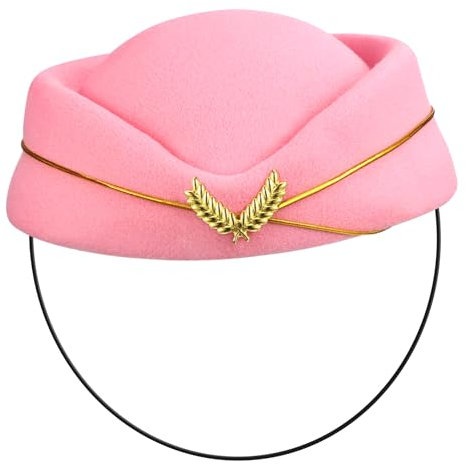 ibasenice Cappello Da Hostess Cappello Da Hostess Accessorio Per Costume Da Assistente Di Volo Alla Moda