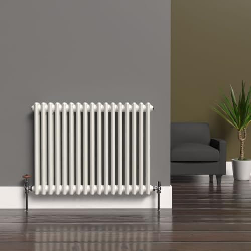 Lux Heat White Horizontal 2 Column Traditional Radiator 600mm (H) x 785mm (W)