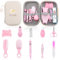 Pensik- Trousse de Soin Bébé Fille complète - Kit Naissance Puériculture - 12 Accessoires Essentiels dont thermomètre de bain, thermomètre digital - Voyages et Maison- Idéal pour un cadeau (ROSE)
