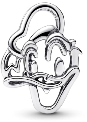 PANDORA Disney Donald Duck Offen gearbeiteter Charm-Anhänger aus Sterling-Silber, kompatibel Moments, Maße: 7 x 13,5 x 9,5 mm, 793909C00