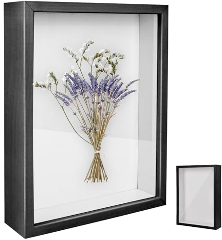 Bilderrahmen zum Befüllen, Tiefer Bilderrahmen zum Befüllen 21 x 30 cm, mit Transparente Acrylplatte, 3D Objektrahmen Tiefer 3cm, Quadratischer Stereoskopischer Rahmen, für Blumen Hochzeitsstrauß DIY