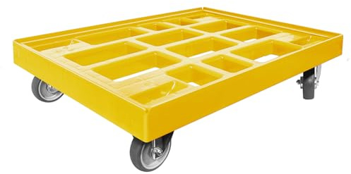 Kistenroller/Transportroller Twin 800 x 600 mm 2 Bock- & 2 Lenkrollen (Gelb)