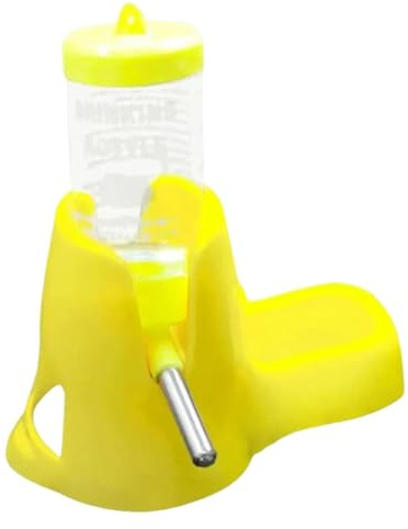 MagiDeal Bouteille d'eau de 80 ML pour Hamster, Gourde Bleue, Facile à Nettoyer, étanche, Accessoire, Distributeur d'eau pour Souris et Rats, Jaune