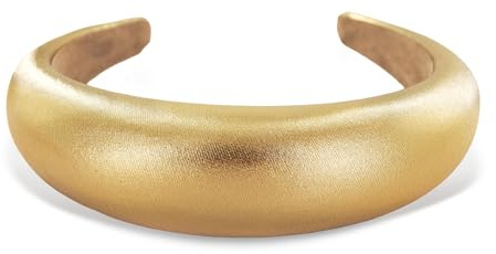 axy Breiter Haarreif mit Stoff gepolstertes Wunderschön Damen Stirnband Haarschmuck Haarreifen Hairband HRK2L (Gold)