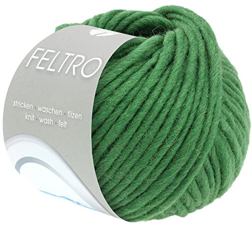 LANA GROSSA Feltro | Filzgarn für Kreativhandwerk, vielseitig, hochwertige Wolle zum Nass- und Trockenfilzen | Handstrickgarn aus 100% Schurwolle | 50g Wolle zum Stricken & Häkeln | 50m FB 11
