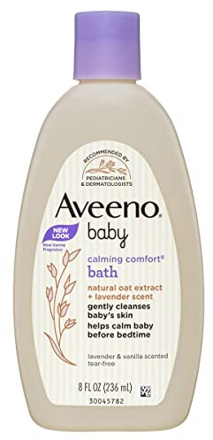 Aveeno Baby Calming Comfort Bath with Lavender & Vanilla, Hypoallergenic & Tear-Free, 8 fl. ox