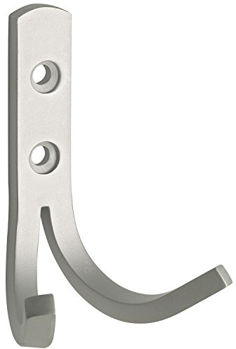 OPO 75091147 Grimme Mantelhaken Cygni (2-fach Kleiderhaken), Breite 55 mm Höhe 79 mm, Garderobenhaken Aluminium natur eloxiert, Silber