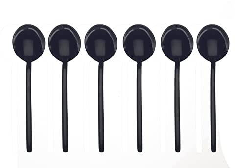 MEPRA Due Oro Nero Coffee Spoon– [Box of 6] Silver Tableware, Dishwasher Safe Cutlery, (108644107)