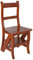 Leiterstuhl Step Chair Treppenstuhl Bücherleiter Büchertreppe Mahagoni Stuhl Braun klappbar neu mar057 Palazzo Exklusiv