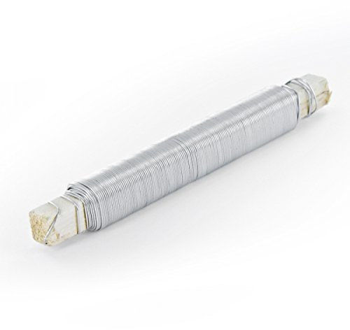 hadra 25x verzinkter Stahl Draht auf Holzstab - DS: 0,65 mm - Silber - 100 g
