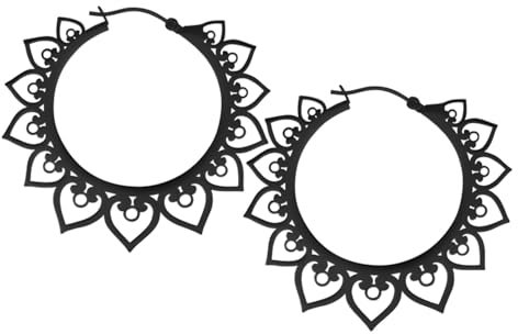 Ohrringe Hearts Hoops Schwarz, onesize