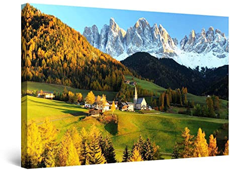 Startonight Quadro su Tela Casa In Montagna, Quadri Moderni Astratti Stampe Camere da Letto Stampe Incorniciate 60x90 cm, Decorazione Parete, Idea Regalo Elegante Luminoso al Buio