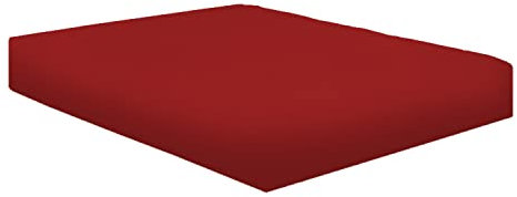 Spannbettlaken, 100% ägyptische Baumwolle, extra hoch geschnitten, 40 cm, in 15 Farben verfügbar., baumwolle, rot, Super King