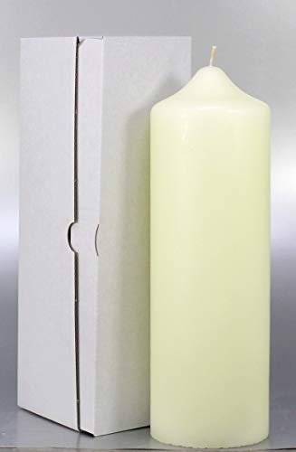 Stumpenkerze elfenbein 25 x 7 cm, mit Karton zur Aufbewahrung - 4807 - Kerzenrohling 250x70 mm zum Basteln und Verzieren