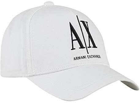 Armani Exchange Herren Icon Project, Embroidered Logo Baseball Cap, White, Einheitsgröße