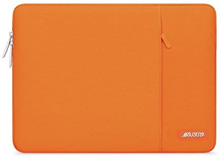 MOSISO Laptop Case 13 inch, 13 inch Laptop Sleeve Compatible with MacBook Air M4 M3 M2 M1 2025-2018 / Pro M2 M1 2025-2016, Polyester Vertical Computer Sleeve Bag with Pocket, Orange
