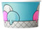 Sephra Disposable Ice Cream Cup/Tubs (Blue Bubble Pattern, 8oz, Pack of 50)