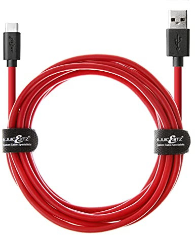 JuicEBitz Phone Charger Cable, USB A to USB C Cable 5m, USB Cable, 480mbps, Fast Charger USB C Compatible with Samsung Galaxy, Google Pixel, iPad, LG, Huawei, Sony Xperia + More, Red