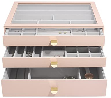 Stackers Blush Supersize Jewellery Box - Set of 3 (with Drawers)