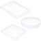 FINGERINSPIRE 3er-Pack durchsichtiges, poliertes Acryl (quadratisch und flach, rund und rechteckig) Display-Basisblock für Schmuckringständer, Vitrinenhalter, flach, Fotografie-Requisiten