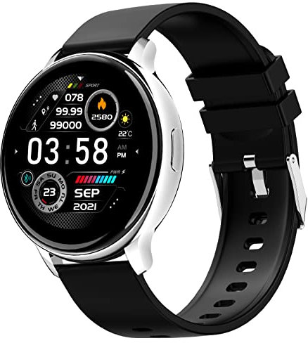 findtime Smartwatch Herren Telefonieren Fitnessuhr Damen mit Telefonfunktion Sportuhr Aktivitätstracker Fitnesstracker Blutdruck Laufuhr Fittnessarmbanduhr Männer Schrittzähler Pulsuhr Schwarz