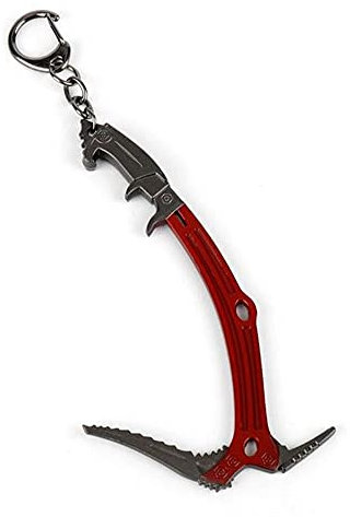 Schlüsselanhänger, Taschenschmuck, Eispickel, Klettern und Bergsteigen aus Stahl., Moyen, Edelstahl