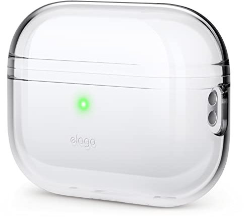 elago Clear Case Hülle Kompatibel mit Apple AirPods Pro 2. Generation - Schutzhülle, Stoßfest, Inklusive Gel-Tape, Kabelloses Aufladen, Reduziert Vergilbung (Transparent)
