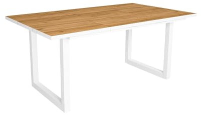 Skraut Home - Mesa de Comedor | 8 Comensales | 170 | Robusta y Estable Gracias a su Estructura y Patas macizas | Ideal para reuniones Familiares | Roble y Borde Blanco | Estilo Industrial