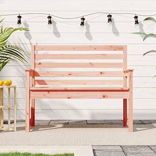 Yolola Gartenbank Schwarz Garten Sitzbank Holzbank Wetterfest Outdoor Sitzbank Balkonbank Holz Parkbank Balkonmöbel Holz 109x48x91,5 cm Massivholz Douglasie