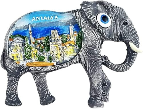 Antalya Türkei Elefant Antalya Kühlschrankmagnet Kühlschrankmagnet Dekoration Magnet Aufkleber Souvenir Harz Basteln