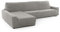 SOFASKINS® super elastischer Chaise Longue überzug, Sofabezug Linke Lange Armlehne, Sofa überzug atmungsaktiv, bequem und langlebig, Kompatible Abmessungen des Sofas (210-340 cm), Farbe hellgrau