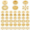PH PandaHall 300 Stück Goldene Abstandsperlen 6 Stile Legierung Disc Spacer Donut Bicone Blume Lose Perlen Für Armband Halskette Ohrring Schmuck Machen Liefert