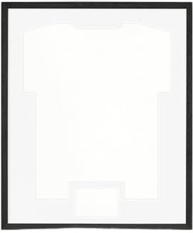 ARTIS - Bilderrahmen für Trikot - Trikotrahmen Fußball aus Holz - Objektrahmen 52,5x62,5x3 cm - Handball, Volleyball Trikot Rahmen – Jersey Frame für Sporttrikots – Frametheshirt Basic Schwarz